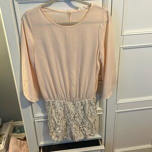 EUC Blush and Lace Short Romper